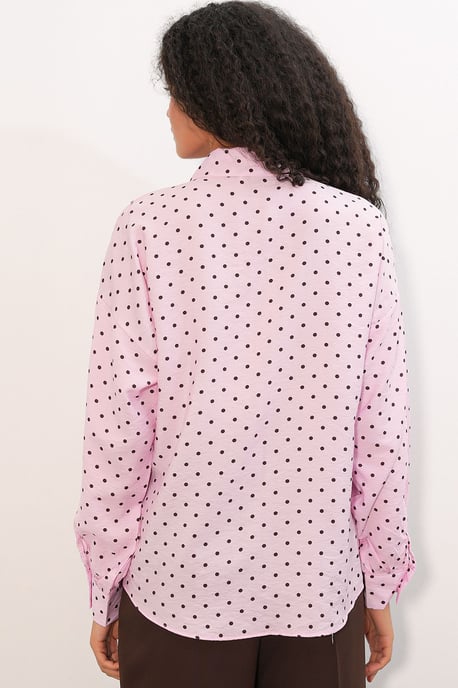 Oversized Polka Dot Crêpe Shirt - Image 6