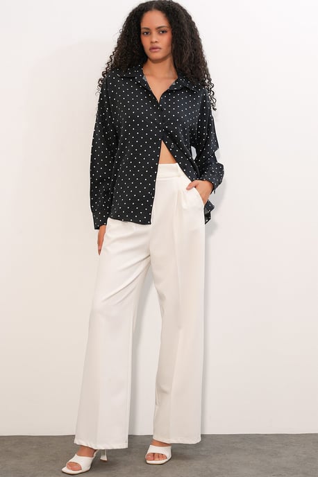 Oversized Polkadot Crepe Shirt - Image 3