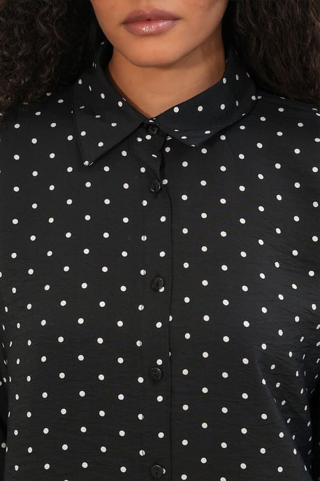 Oversized Polkadot Crepe Shirt - Image 5