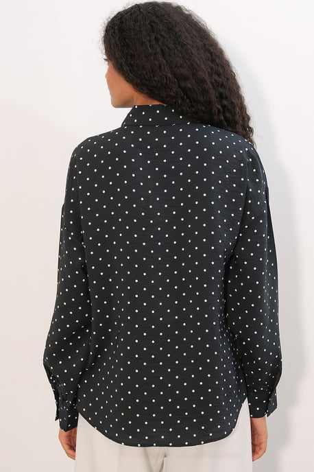 Oversized Polkadot Crepe Shirt - Image 6
