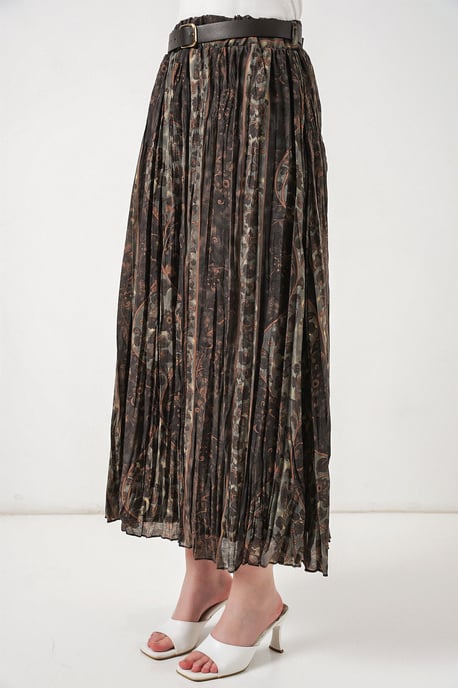High-Waist Paisley Midi A-Line Skirt - Image 4