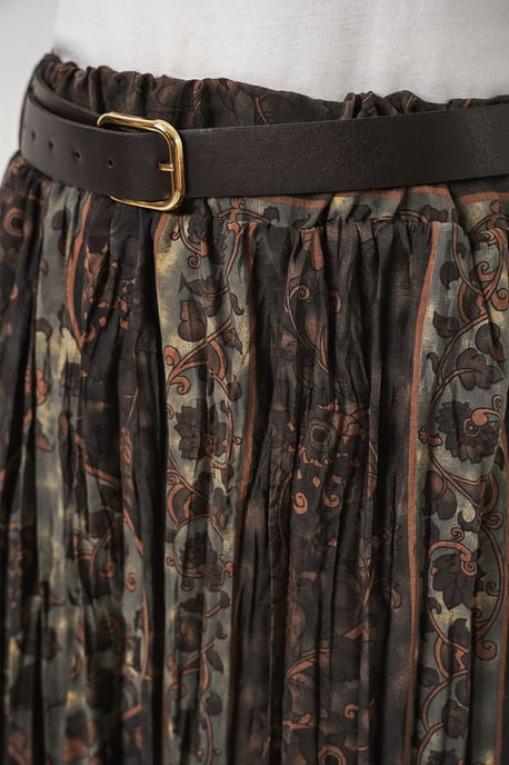 High-Waist Paisley Midi A-Line Skirt - Image 5