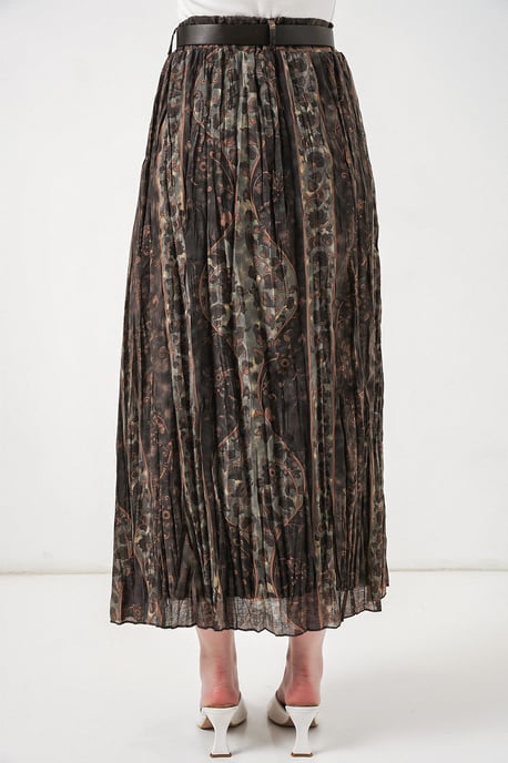 High-Waist Paisley Midi A-Line Skirt - Image 6