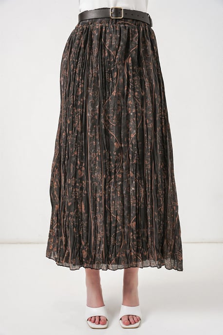 High-Waist Paisley Midi A-Line Skirt - Image 2