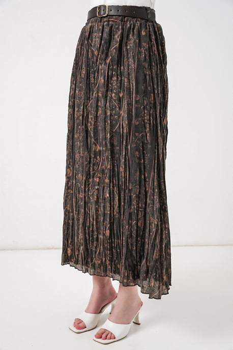 High-Waist Paisley Midi A-Line Skirt - Image 4