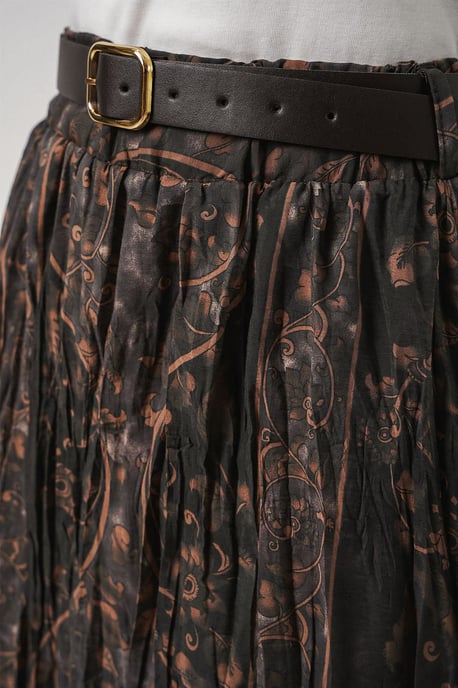 High-Waist Paisley Midi A-Line Skirt - Image 6