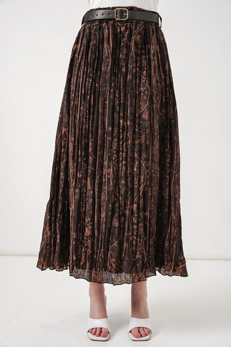 High-Waist Paisley Midi A-Line Skirt - Image 2