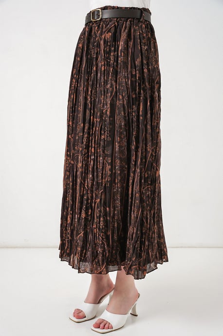 High-Waist Paisley Midi A-Line Skirt - Image 4