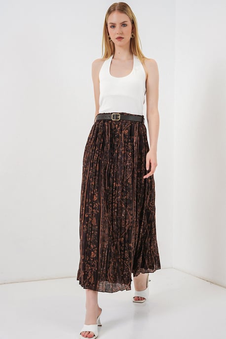 High-Waist Paisley Midi A-Line Skirt - Image 5