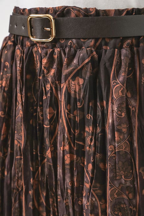 High-Waist Paisley Midi A-Line Skirt - Image 6