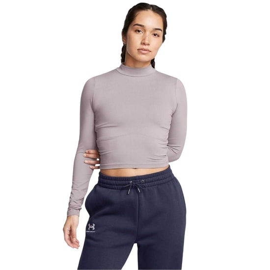 Under Armour Womens/Ladies Meridian Mock Neck Slim T-Shirt (Grey) - Image 4