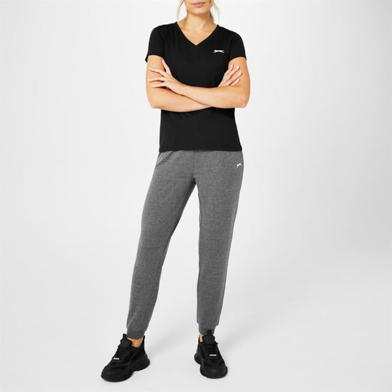Slazenger Womens/Ladies Interlock Jogging Bottoms (Charcoal Marl) - Image 2