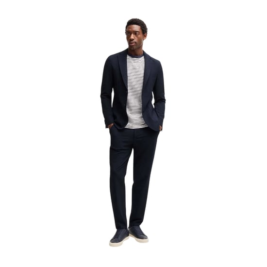 Boss Perin seersucker herenbroek voor formele gelegenheden (Blauw) - Image 1