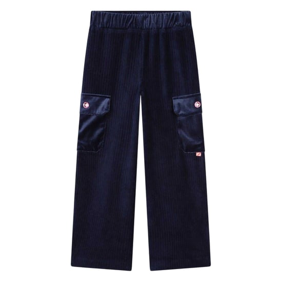 Billieblush Girls Velour Wide Leg Cargo Trousers (Navy) - Image 1