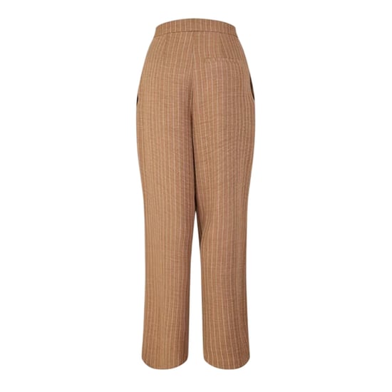 Biba Dames Verticale Streep Brede Pijpen Broek (Kamel) - Image 2