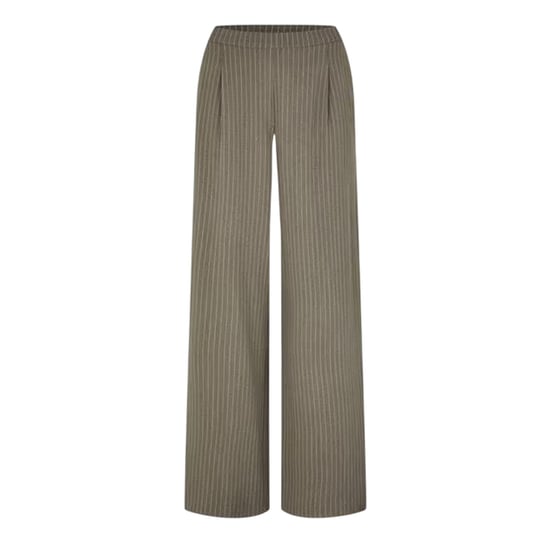 Biba Dames Verticale Streep Wijde Pantalon (Khaki Groen) - Image 1