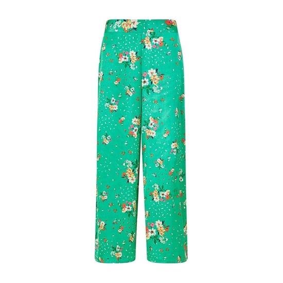 Yumi Womens/Ladies Satin Floral Wide Leg Trousers (Green) - Image 2