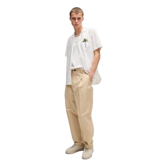 Hugo Heren Relaxed Fit Broek (Beige) - Image 1