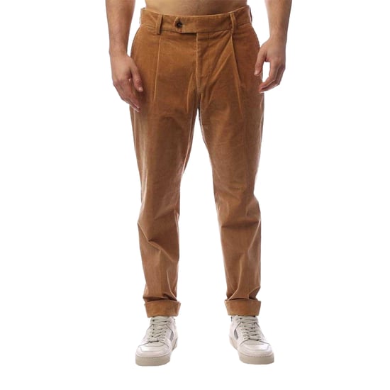 Boss Mens Perin Pleated Roll Up Trousers (Beige) - Image 2
