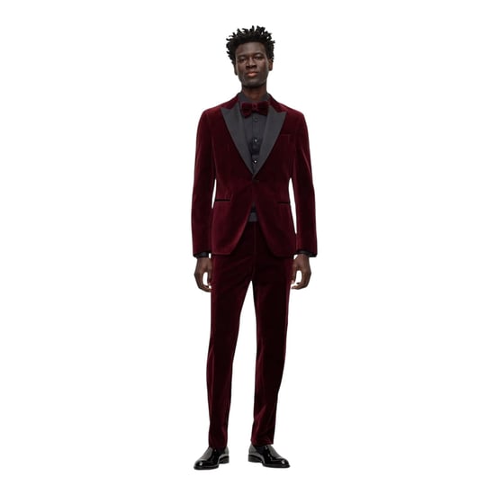 Boss Heren C-Genius smokingbroek (Donkerrood) - Image 1