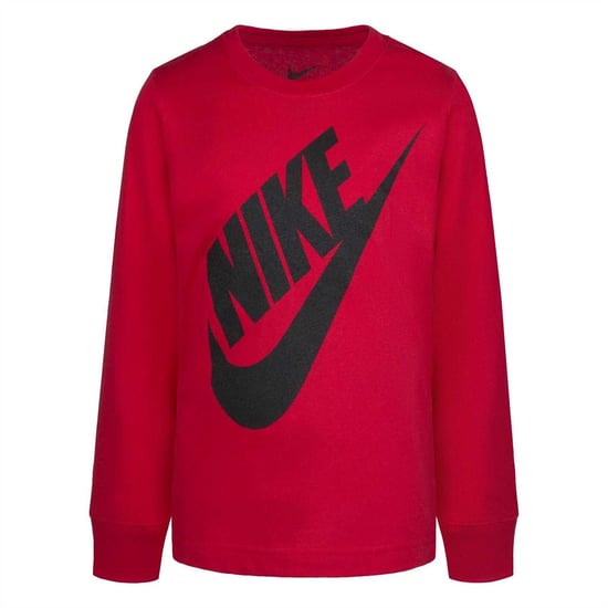 Nike Futura T-shirt met oversized logo en lange mouwen voor kinderen (Universiteitsrood) - Image 1