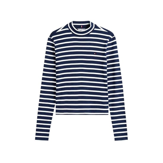 Tommy Hilfiger Womens/Ladies Striped Slim Long-Sleeved T-Shirt (Dark Navy/White) - Image 1