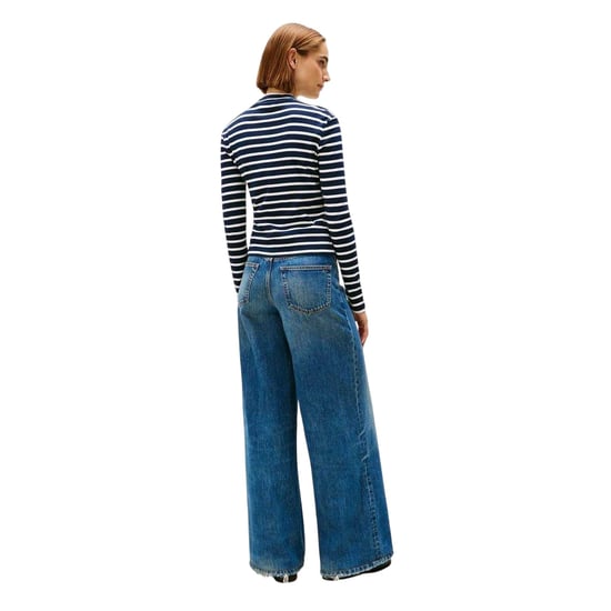 Tommy Hilfiger Womens/Ladies Striped Slim Long-Sleeved T-Shirt (Dark Navy/White) - Image 2
