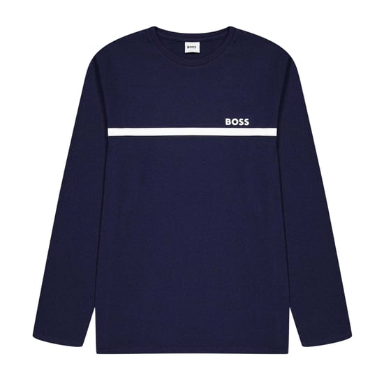 Boss Kinder/Kinder-T-shirt met lange mouwen en logo (Marine) - Image 1