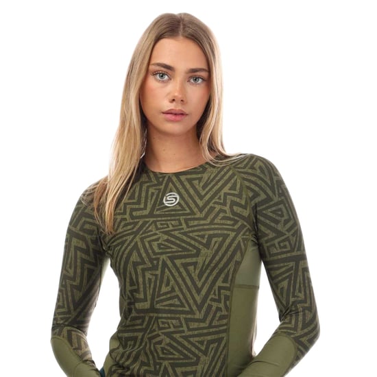 Skins Långärmad tröja i nylon, dammodell, serie 3 (Khaki grönt) - Image 3