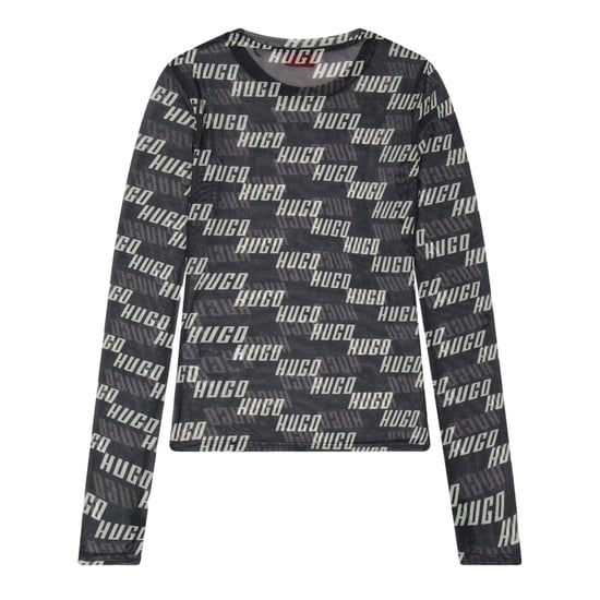 Hugo Dames-T-shirt met opdruk, slim fit en lange mouwen (Bruin) - Image 2