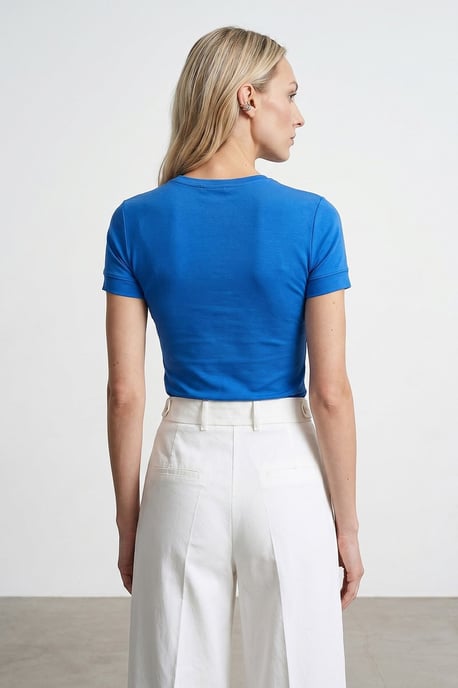Dames Slim Fit Crew Neck T-Shirt - Image 2