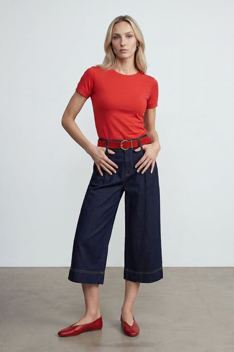 Dam Slim Fit Rundhalsad T-Shirt - Image 4