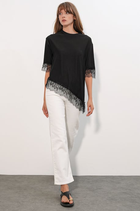 Oversized Lace Knit Blouse - Image 2