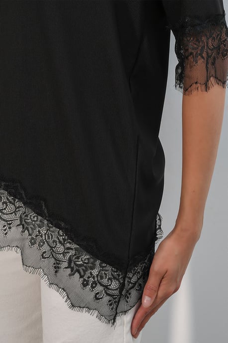 Oversized Lace Knit Blouse - Image 5