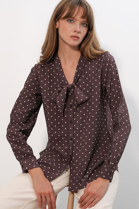 Gestippelde Poplin Blouse - Image 3