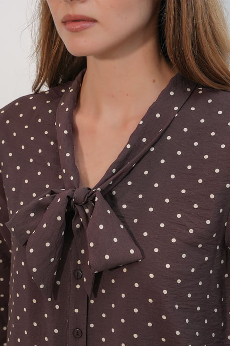 Gestippelde Poplin Blouse - Image 5