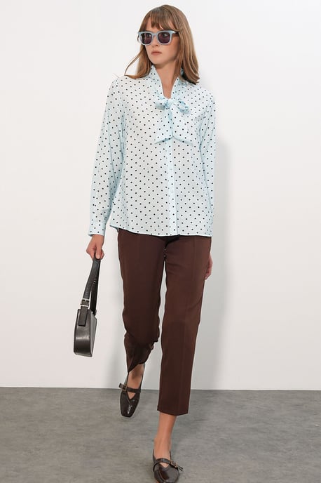 Gestippelde Poplin Blouse - Image 2