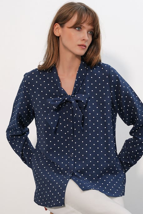 Gestippelde Poplin Blouse - Image 2