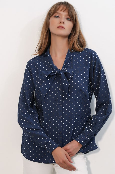Gestippelde Poplin Blouse - Image 3