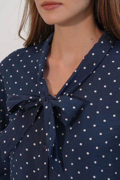 Gestippelde Poplin Blouse - Image 4