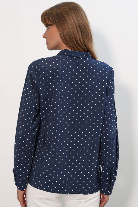 Gestippelde Poplin Blouse - Image 5