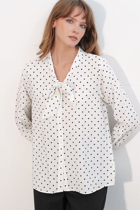 Polka Dot Poplin Blouse - Image 3