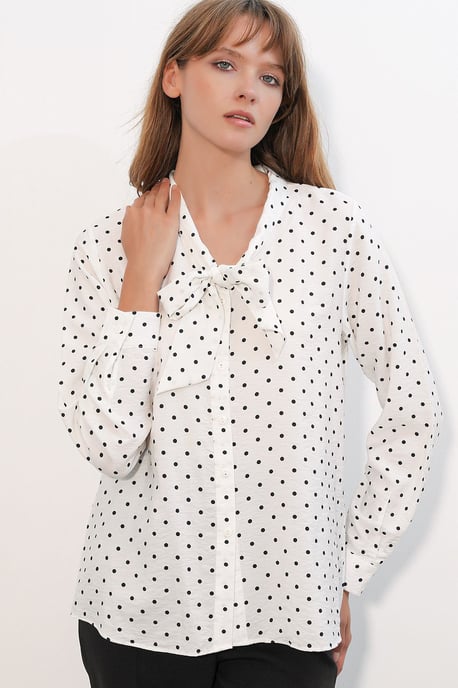 Polka Dot Poplin Blouse - Image 4