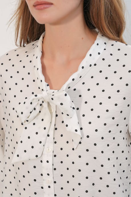 Polka Dot Poplin Blouse - Image 5