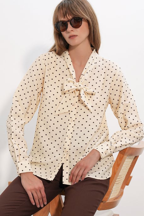 Gestippelde Poplin Blouse - Image 1
