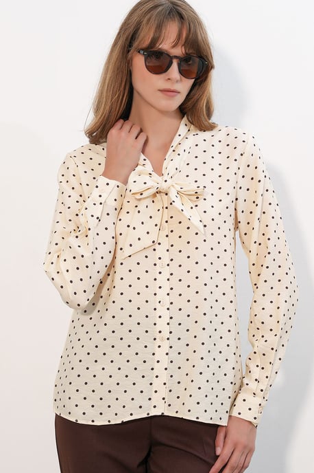 Gestippelde Poplin Blouse - Image 3