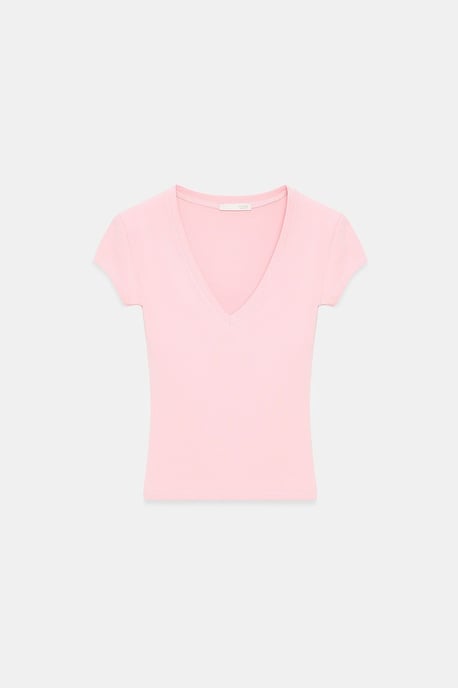 Slim Fit V-hals Jersey Blouse - Image 5