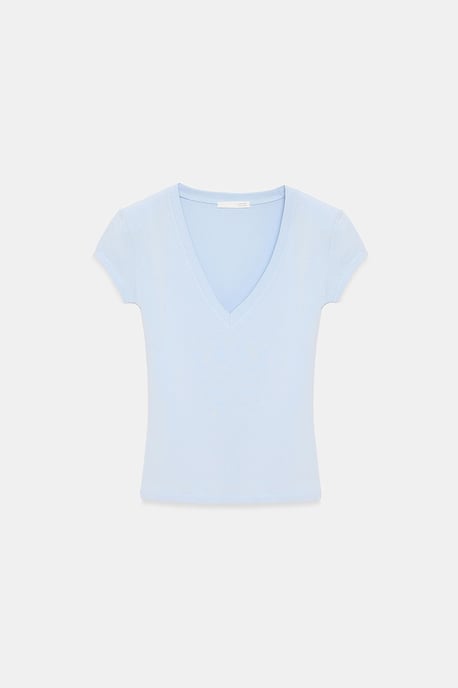 Slim Fit V-hals Jersey Blouse - Image 5