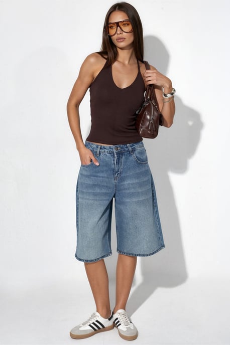 Slim Fit Halterhals Tricot Blouse - Image 3