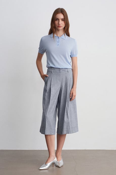 Dames Polo Kraag Knop Blouse - Image 4